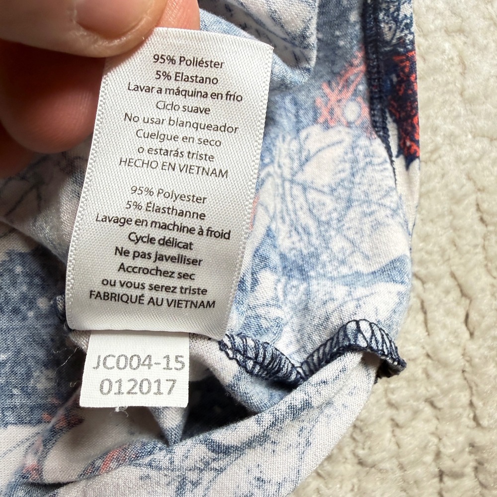 LuLaRoe Irma Tunic Top Womens XL Blue Floral Short Sleeve JC004 Modest Casual - Picture 9 of 12